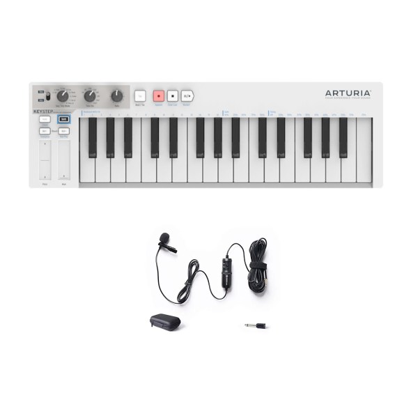 Arturia Keystep USB/MIDI/CV Keyboard Controller + Mirfak MC1 Lavalier Microphone BUNDLE