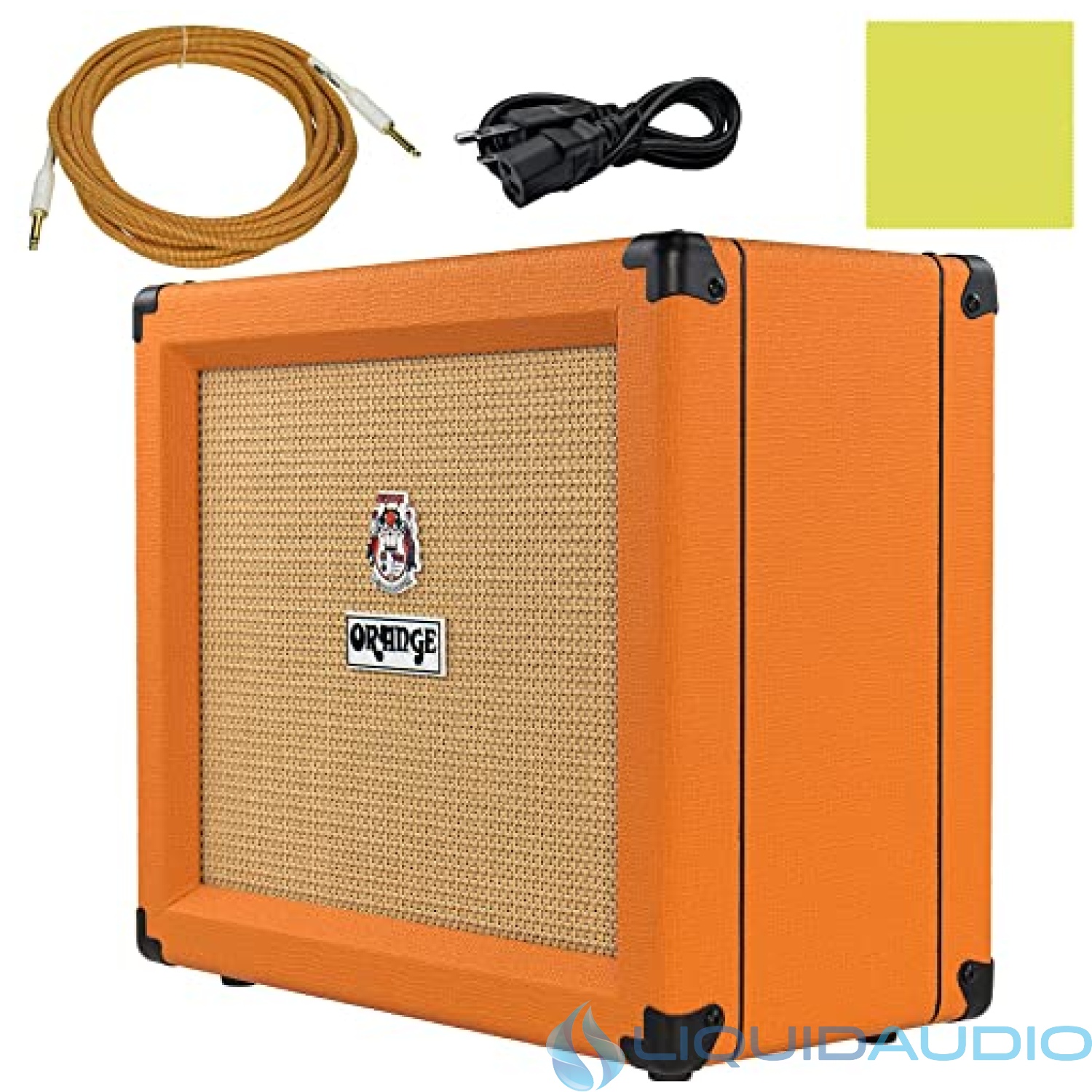 Orange Crush 20RT Guitar Combo Amplifier Bundle with Orange Woven Instrument Cable and Liquid Audio Polishing Cloth